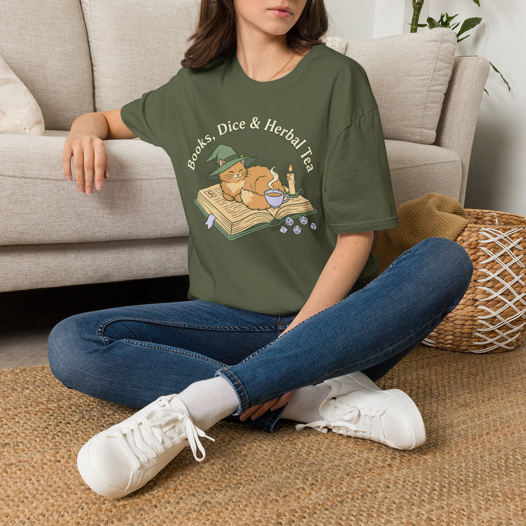 Books, Dice, Tea-Shirt