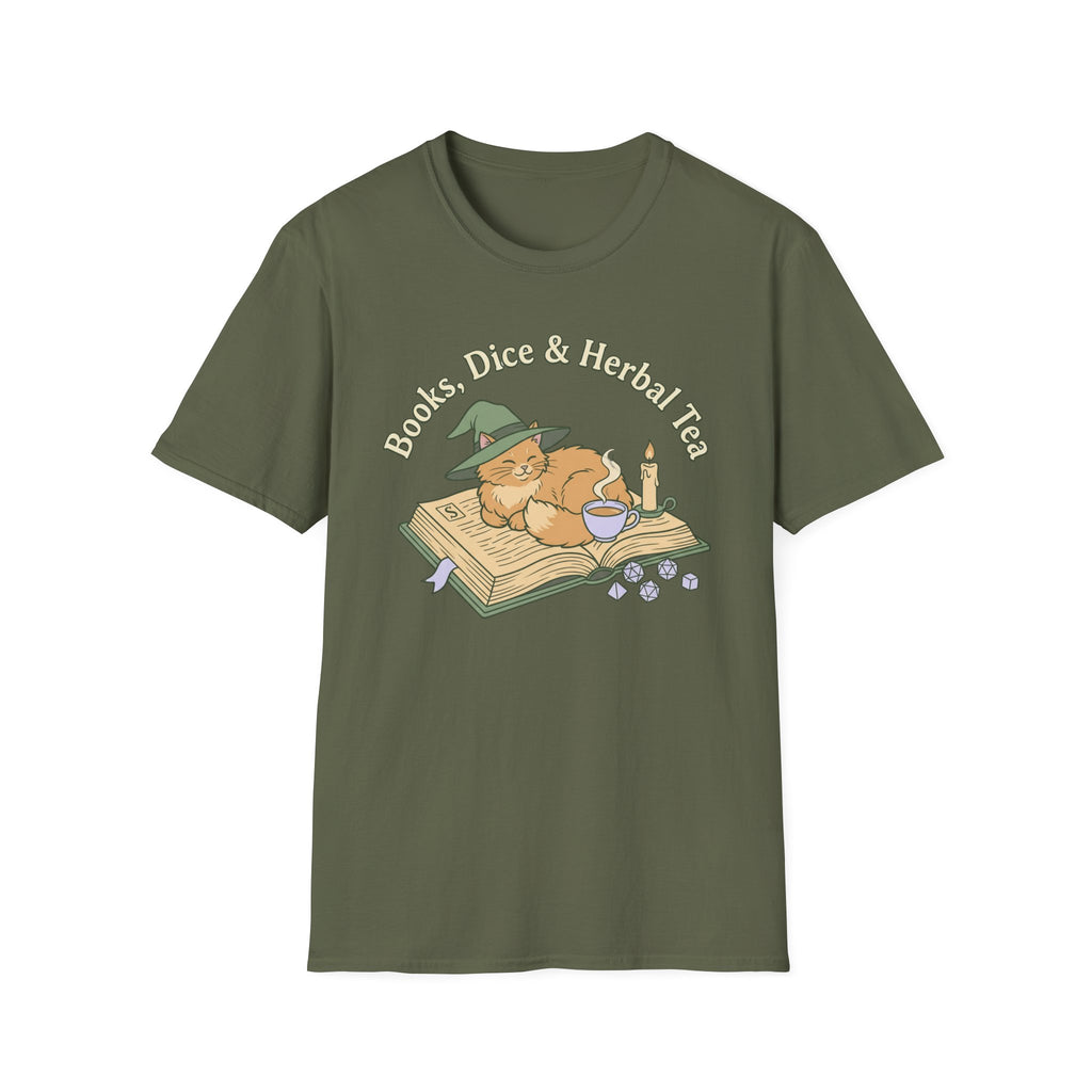 Books, Dice, Tea-Shirt